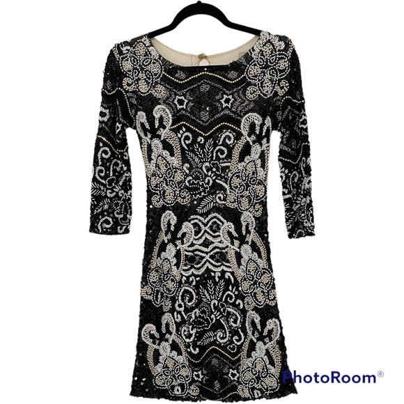 NWT Rare PATBO All Over Hand Beaded Sequins Fitted Dress EU 36 - Picture 1 of 15